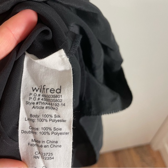 Aritzia Wilfred 100% Silk Dress Sz M Black - Picture 4 of 7